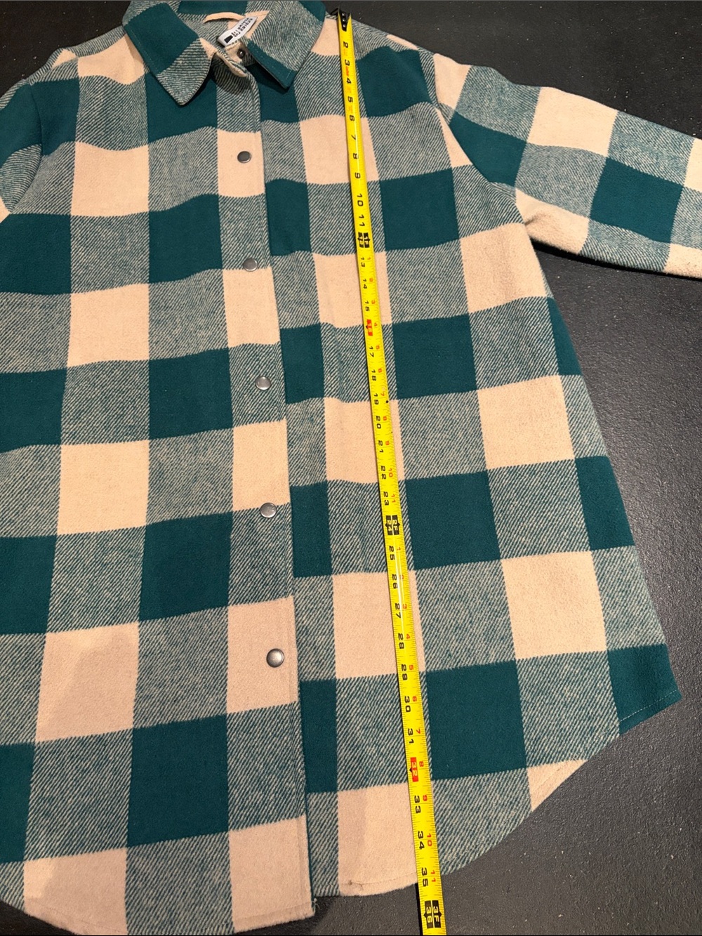 Design Lab Lord & Taylor Green & Cream Plaid Button-Front Coat - Picture 6 of 8
